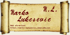 Marko Lukešević vizit kartica